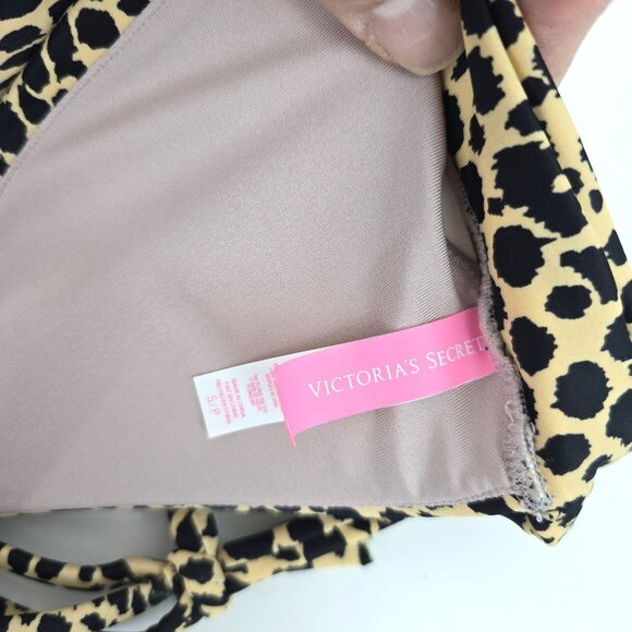 Victoria's Secret The Plunge Halter Cheetah Push Up SEXY BIkini Top Women Size S - Picture 5 of 6